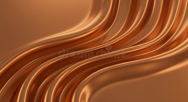 Abstract copper-colored wavy lines. A close-up of multiple wavy, copper-colored lines arranged in an abstract pattern. The lines appear metallic and reflective. AI-generated. Not based on real people or events.