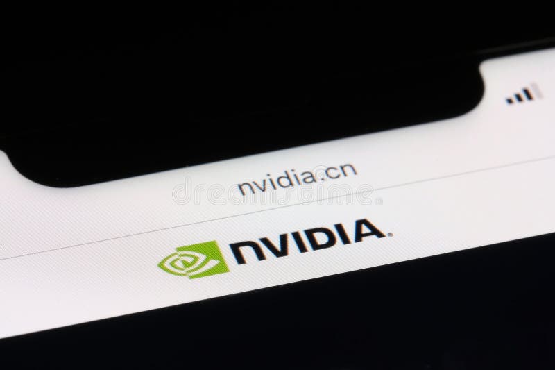 Close Up Nvidia Corporation Brand Logo Editorial Photo Image of close