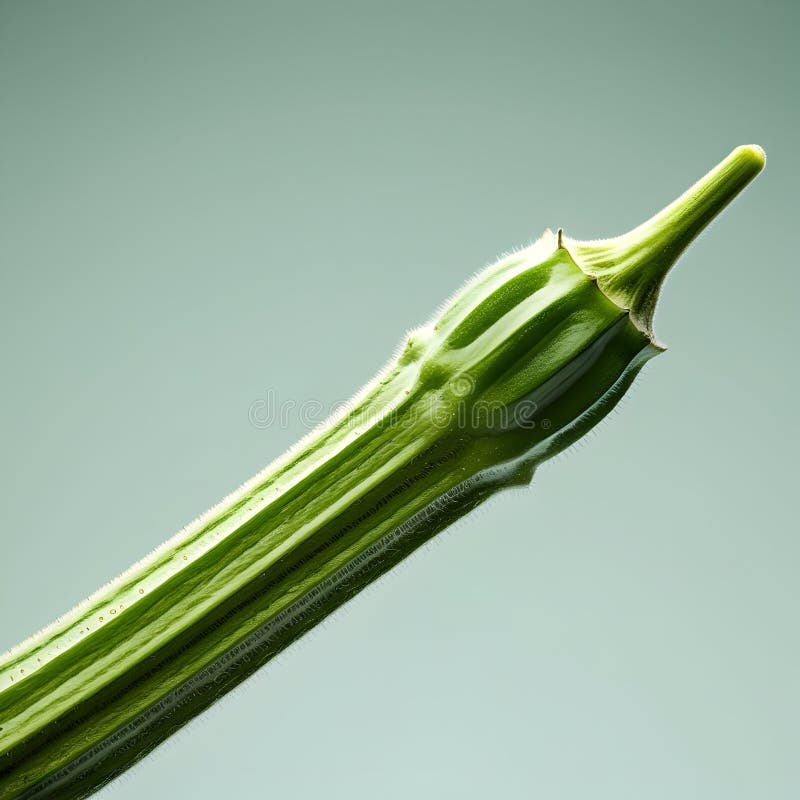 Close up of Okra On Alpha Layer On Transparent Background vector illustration