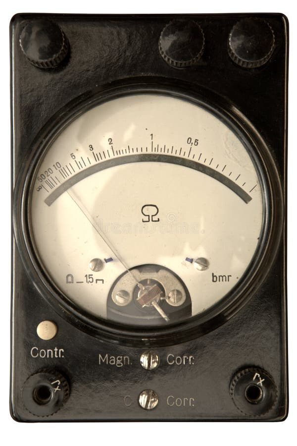 Ancient analog ohmmeter stock photo. Image of instrument 101497350