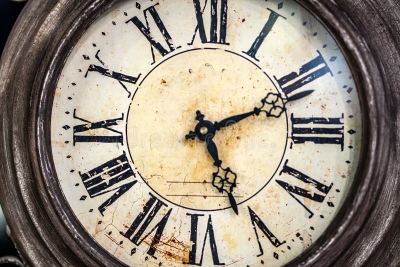 Close up old antique classic clock. Concept of time, history, science, memory, information. Retro style. stock photography Close up old antique classic clock. Concept of time, history, science, memory, information. Retro style. stock photography