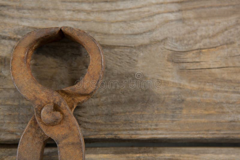 Close up of old rusty hand tool stock photo