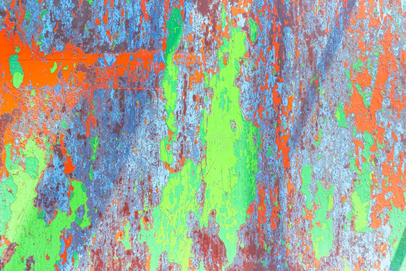 Old Zinc with Decayed Green and Yellow Paint Texture Abstract for