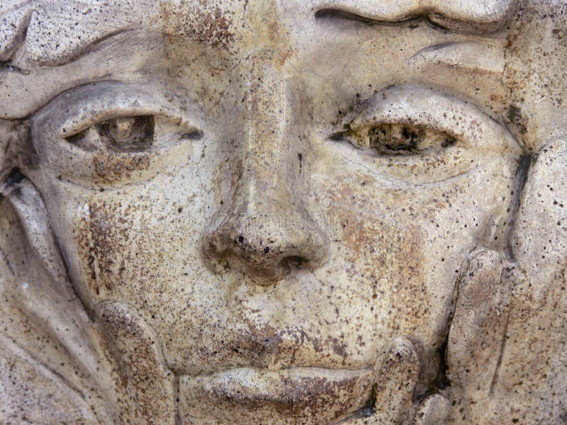 Close-up of Old Weathered Statue