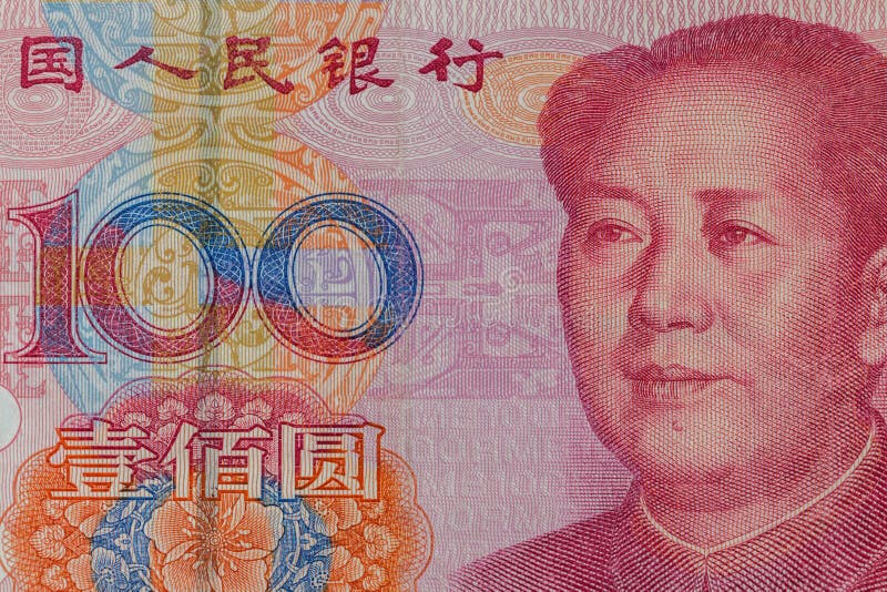 Close up with one hundred yuan bill.