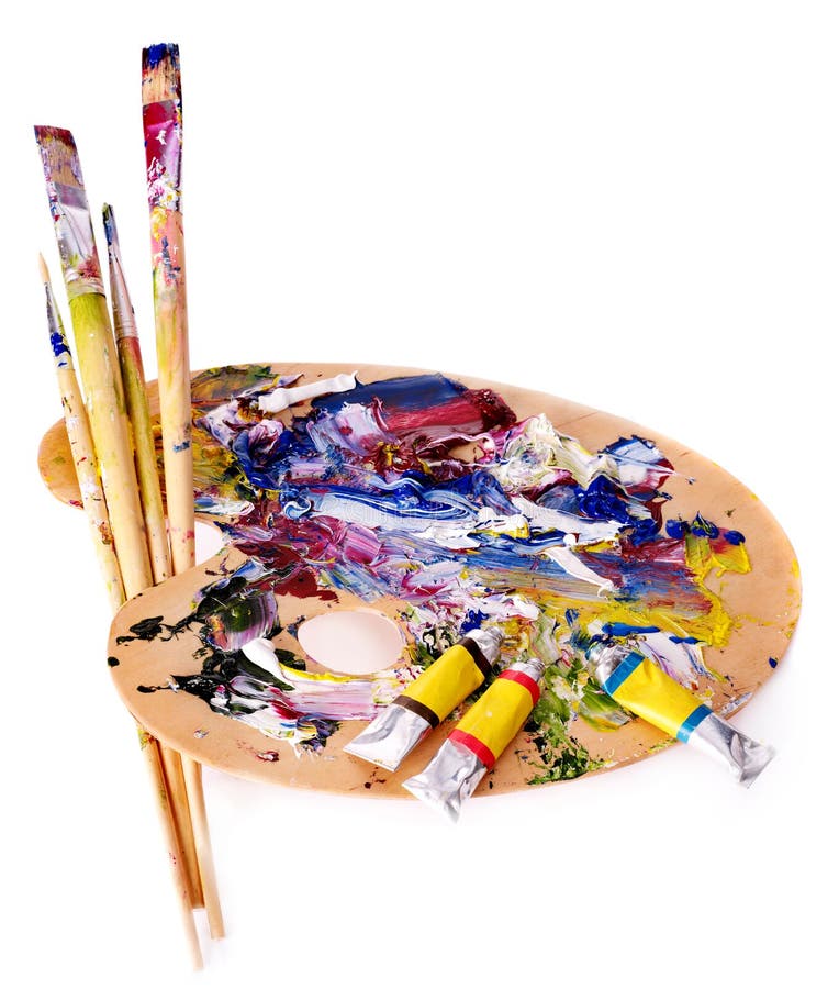 Artists Oil Paint Tubes Open and Used on a Wooden Palette, with Mixed  Colours. Art and Craft Supplies Editorial Image - Image of object, closeup:  183822435