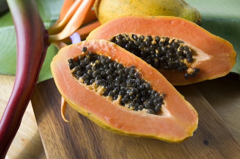 Close up papaya with seed