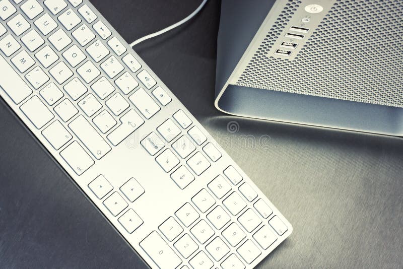 Close-up of PC desktop stock photography