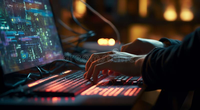 Programmer Is Programming On The Computer Keyboard Person Typing On A Programmer Is Programming On The Computer Keyboard Person Typing On A