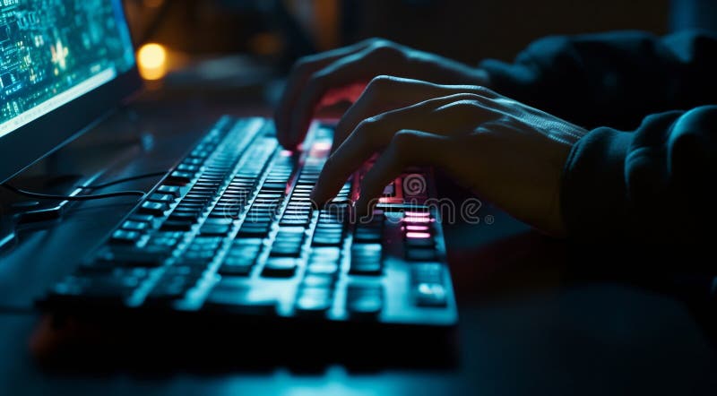 Programmer Is Programming On The Computer Keyboard Person Typing On A Programmer Is Programming On The Computer Keyboard Person Typing On A