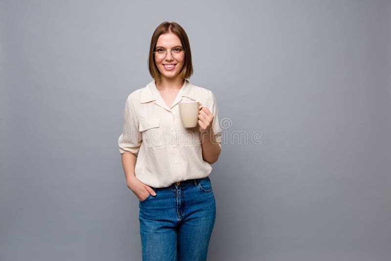 Close up photo beautiful amazing cute she her business lady hands arms hot beverage dinner lunch free time wear eyewear stock photos Close up photo beautiful amazing cute she her business lady hands arms hot beverage dinner lunch free time wear eyewear stock photos