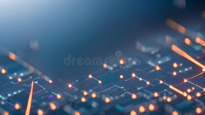 A close-up photo of a computer chip featuring a miniature, cheerful face on top of it, Sparse representation of a cyber security vector illustration