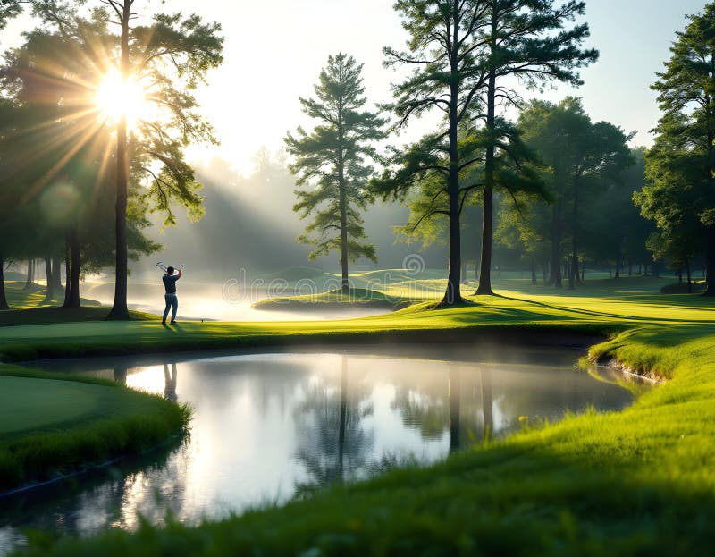 Close up Photo of Golf Field royalty free illustration