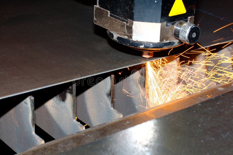 Close-up photo of the industrial laser