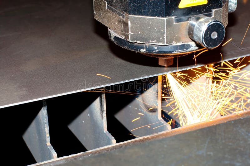 Close-up photo of the industrial laser