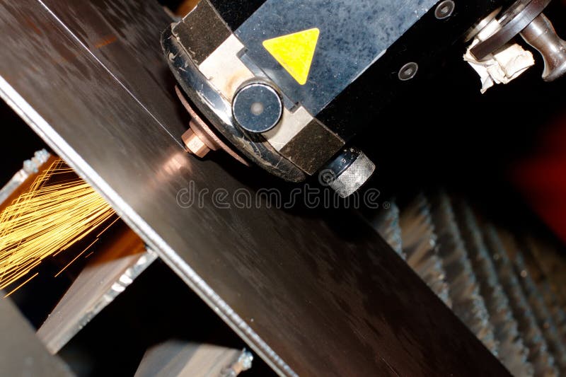 Close-up photo of the industrial laser