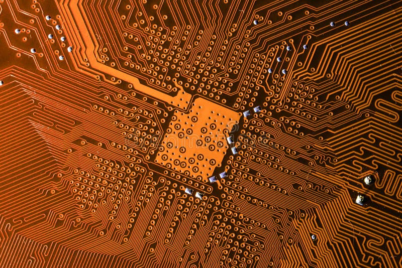 Orange circuit board stock photo. Image of electricity 28144862