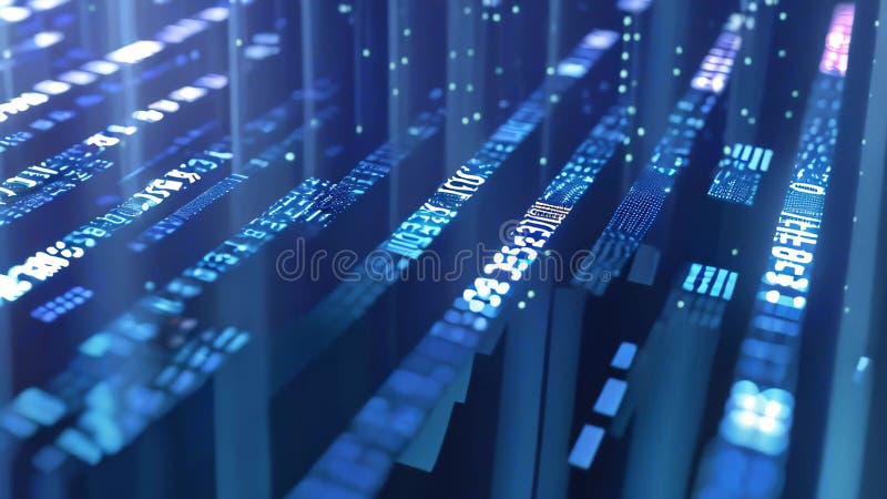 This close-up photo showcases a series of parallel lines arranged in a geometric formation, Binary code creating a barcode scan vector illustration