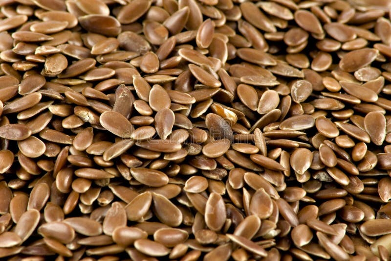 A close-up picture of some flax-seeds