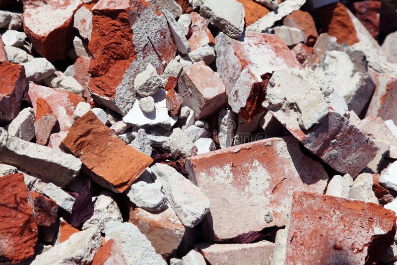 Close up of a pile of bricks
