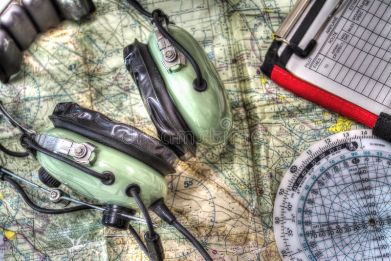 Close Up of Pilot Tools in Hdr Stock Image Image of chart, pilot