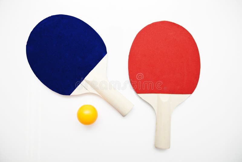 Studio Shot of Ping Pong Balls and Racket Stock Photo Image of
