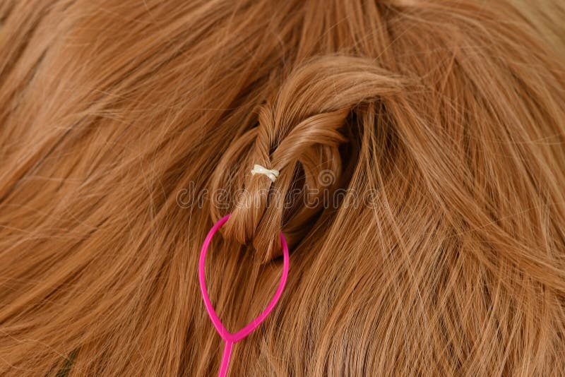 Close Up of Ponytail Pull Hair Needle Styling Tool Stock Image