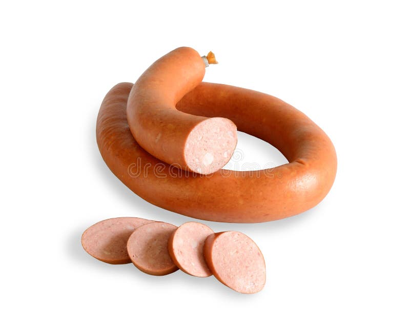 Sausage on White Background. Stock Image Image of jalapeno, filling