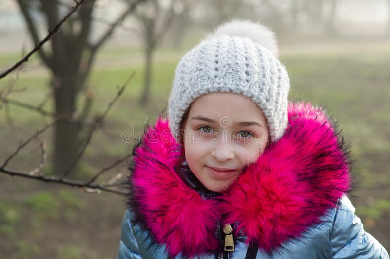 Close Up Portrait of a Beautiful Nine Year Old Little Girl in Autumn ...