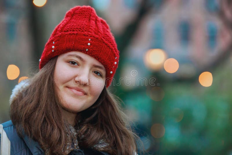 Close Up Portrait of a Beautiful Smiling Girl with Brown Hair Colorful ...