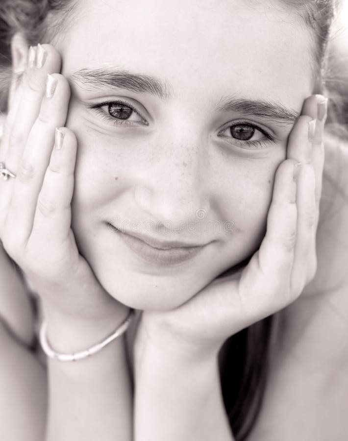 Close Up Portrait of the Beautiful Teenage Girl Stock Photo - Image of ...