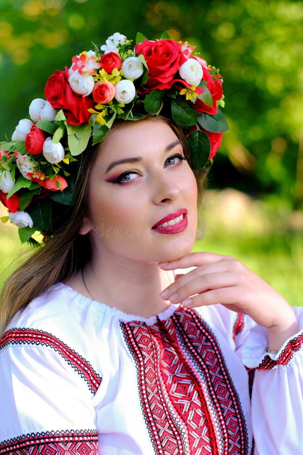 Close-up Portrait of a Beautiful Ukrainian Girl in a Traditional Dress ...