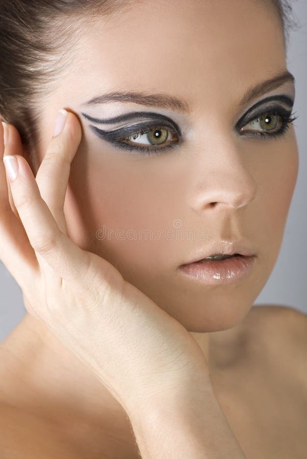 Close-up portrait of beautiful woman with professi