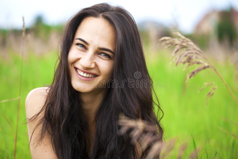 Portrait of beautiful young happy woman stock photos Portrait of beautiful young happy woman stock photos