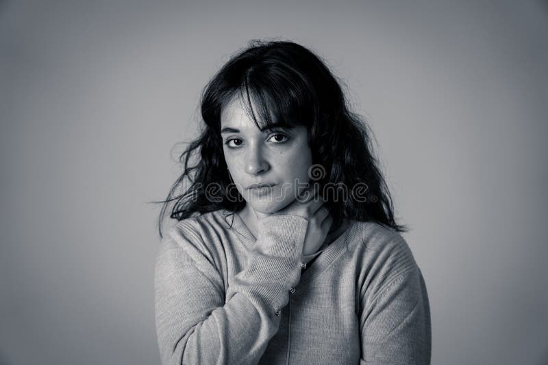 sad woman crying, looking aside on black background, closeup portrait,  profile view Stock Photo - Alamy