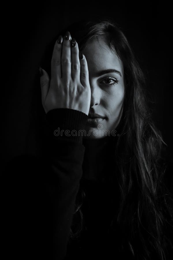 sad depressed young woman hiding her face 19577262 Stock Photo at