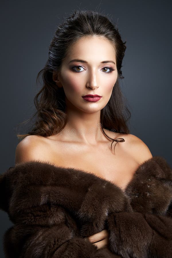 Close-up portrait of caucasian young woman