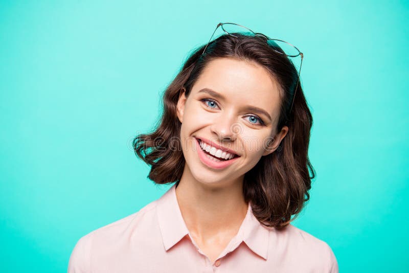 Close-up Portrait of Cheerful Cheery Nice Cute Kind Sweet Adorab Stock ...