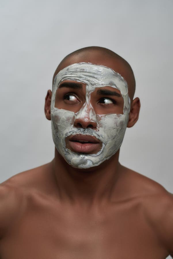 Close Up Portrait of Emotional Young African American Man Looking Aside ...