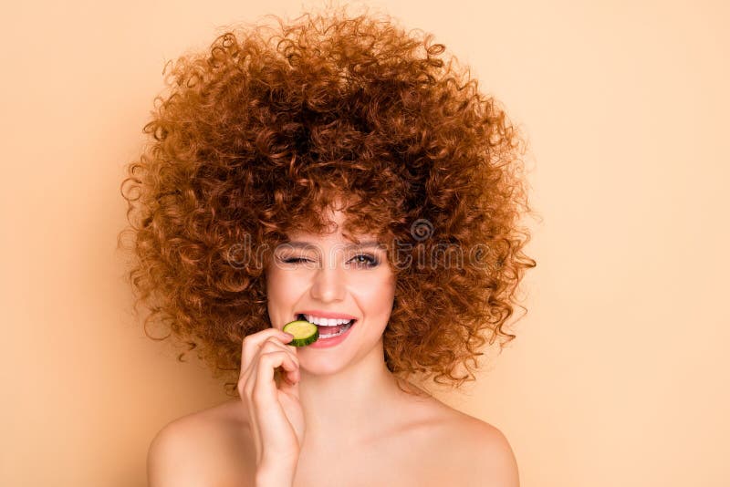 Close Up Portrait Of Her She Nice Cute Charming Attractive Cheerful