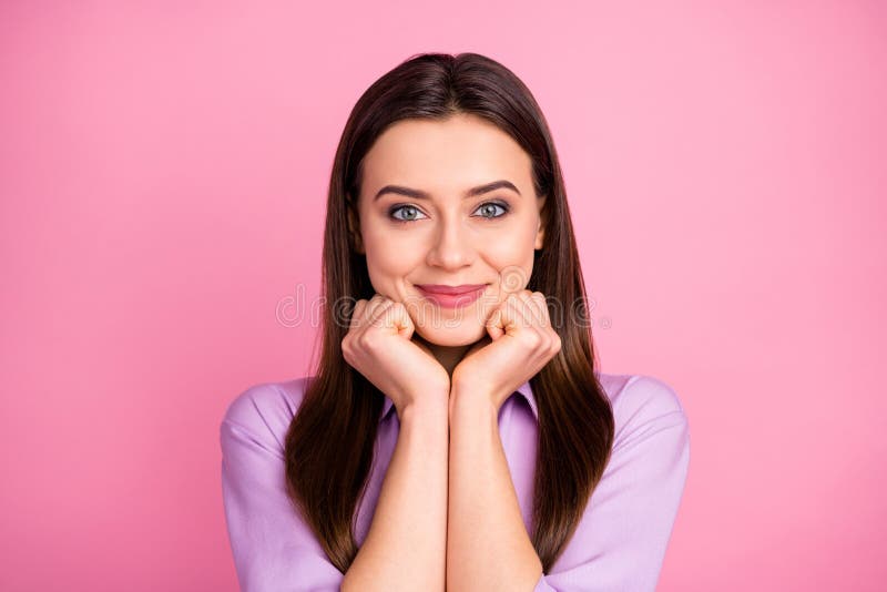 Close-up Portrait of Her she Nice-looking Attractive Lovely Pretty Cute ...