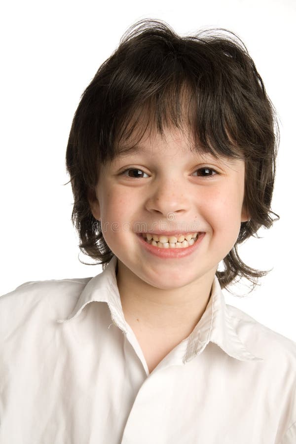 The close-up portrait of little boy