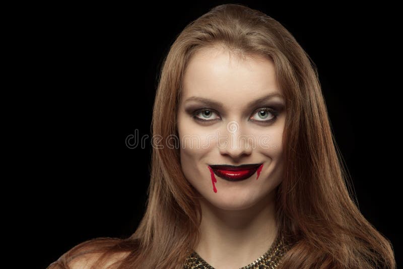 Female Vampire Smiling Blood Mouth Stock Photos - Free & Royalty-Free ...