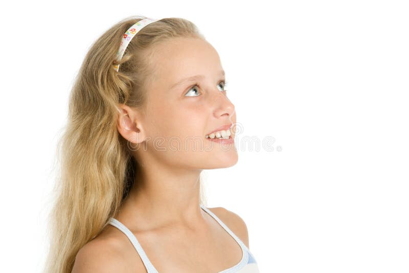 Close-up portrait of pretty young girl stock photos