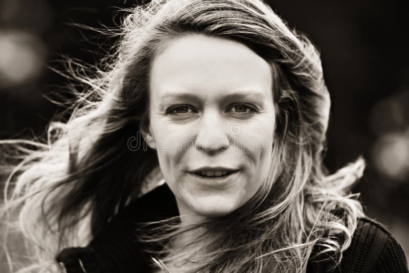 Close-up portrait of smiling woman