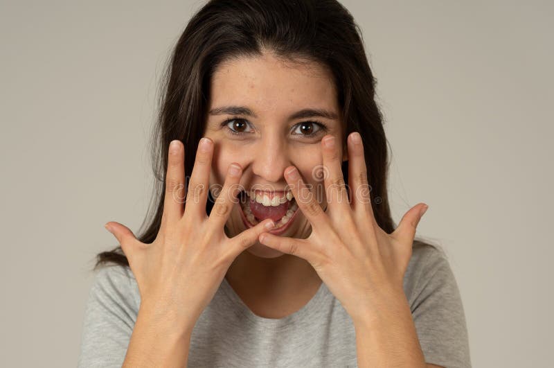 Close up portrait of surprised and happy woman celebrating winning lottery or victory royalty free stock photography Close up portrait of surprised and happy woman celebrating winning lottery or victory royalty free stock photography