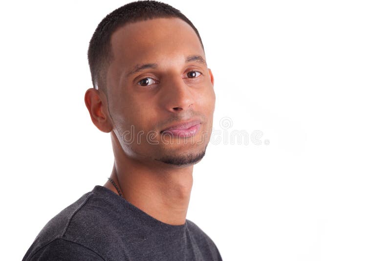 Close up portrait of a young african american man stock image Close up portrait of a young african american man stock image