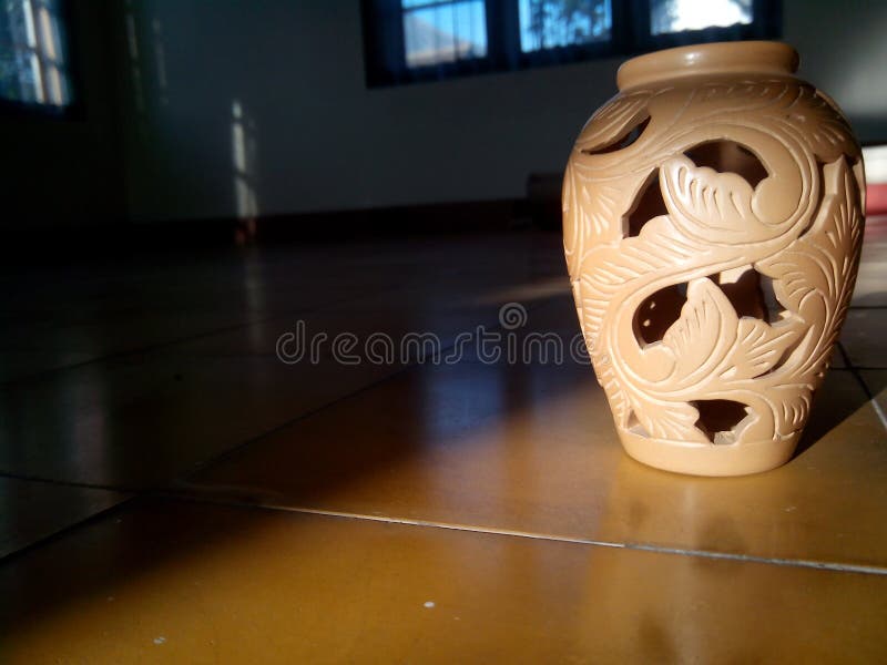 Close up pottery brown color with light royalty free stock photography Close up pottery brown color with light royalty free stock photography
