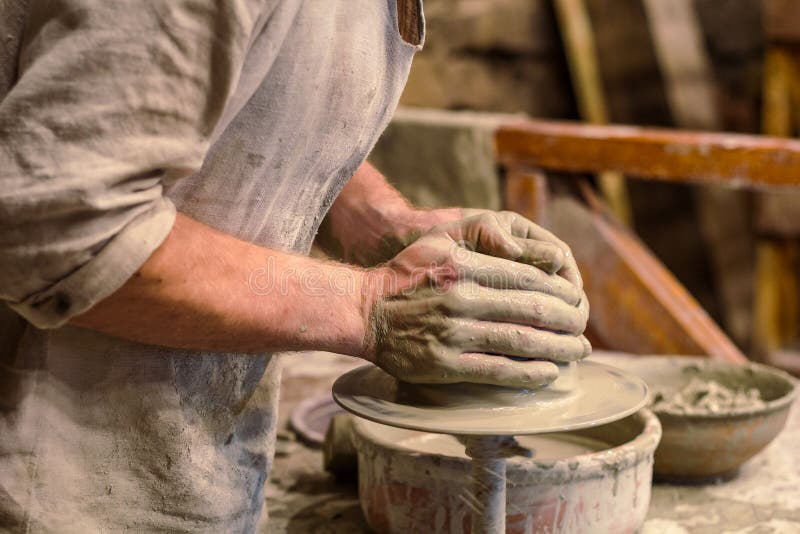 Close Up Pottery Wheel Lesson Concept Photo Stock Photo Image of