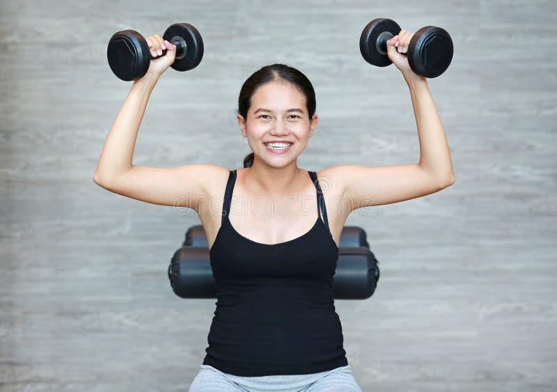 Close Up of Pregnant Woman Exercising with Weights Stock Image - Image ...